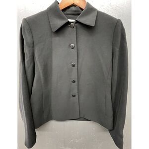 Anne Klein Blazer 2 Black Button Up Lined Versatile Jacket Career